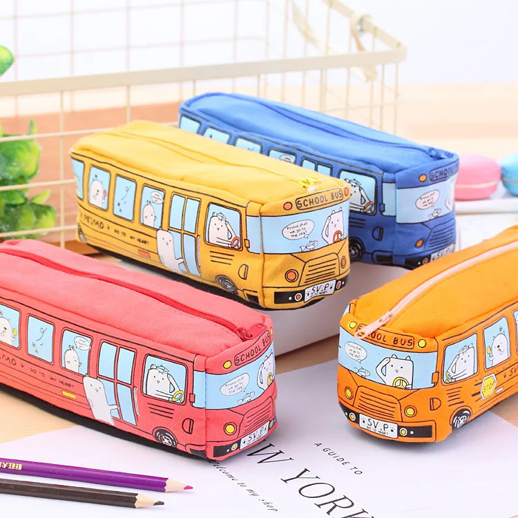 Large Capacity Cartoon Bus Pencil Case - Product Photo 1