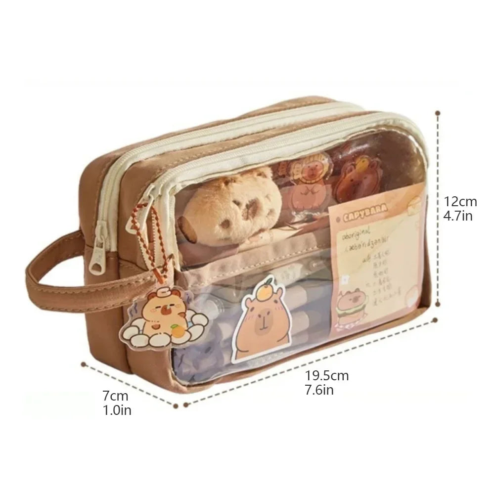 Cute Capybara 5-Layer Large Capacity Pencil Case - Product Photo 5