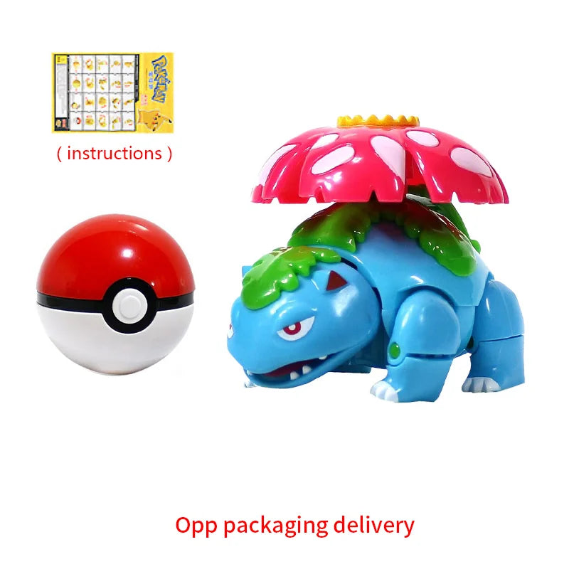 Takara Tomy Pokémon Action Figure & Pokeball Set – Pikachu, Charizard & Gyarados Statue - Venusaur