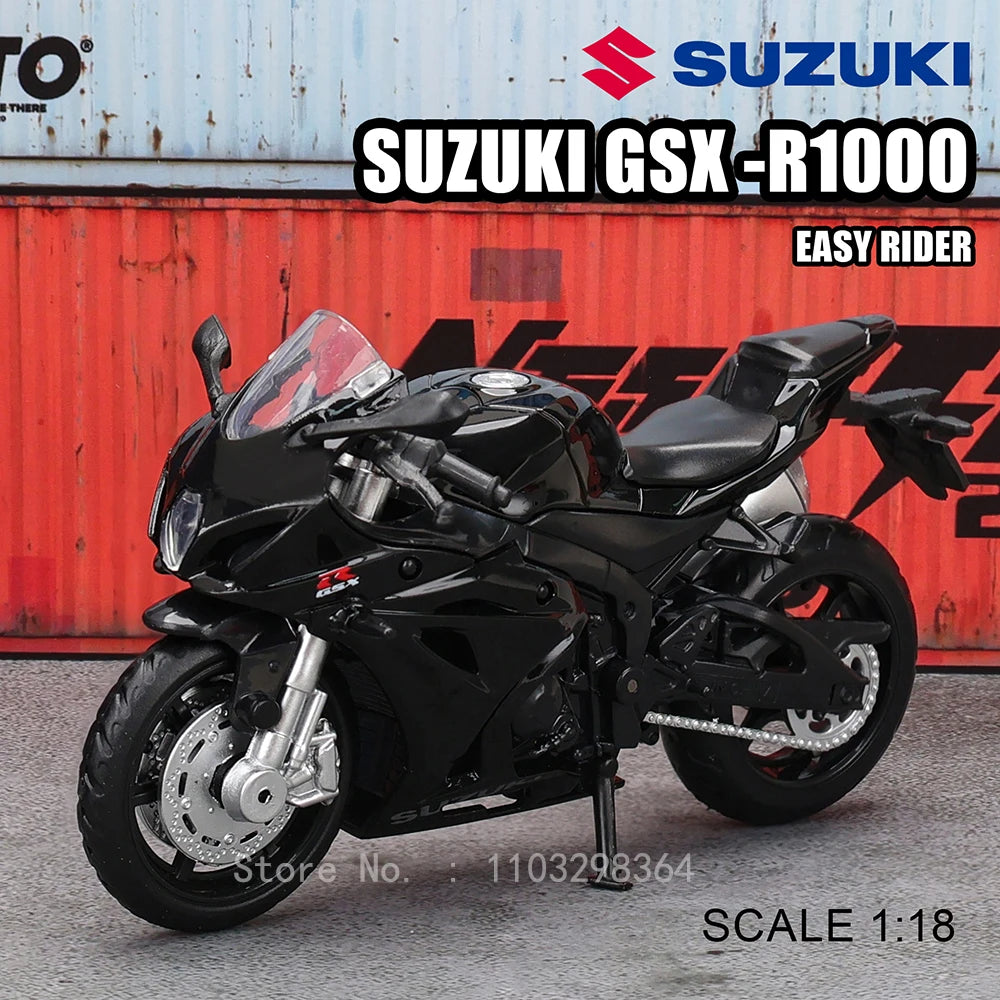 MSZ 1:18 Scale Diecast Alloy Motorcycle Model – Replica Suzuki GSX-R1000 & Yamaha YZF-R1 Static Display Superbike - 1-18 GSX-R1000 2