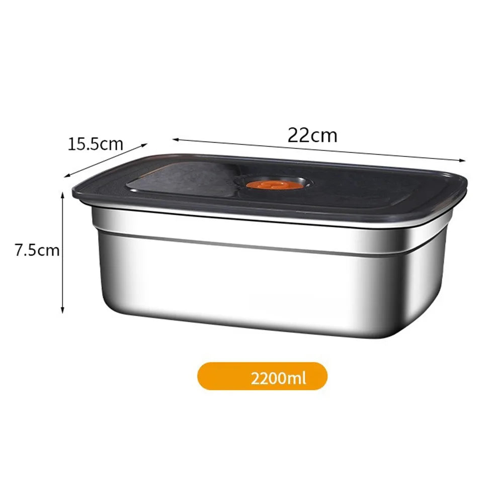 Heavy-Duty Stainless Steel Lunch Box – Large Capacity Refrigerator Storage Box (600ml–3200ml) - 2200ML