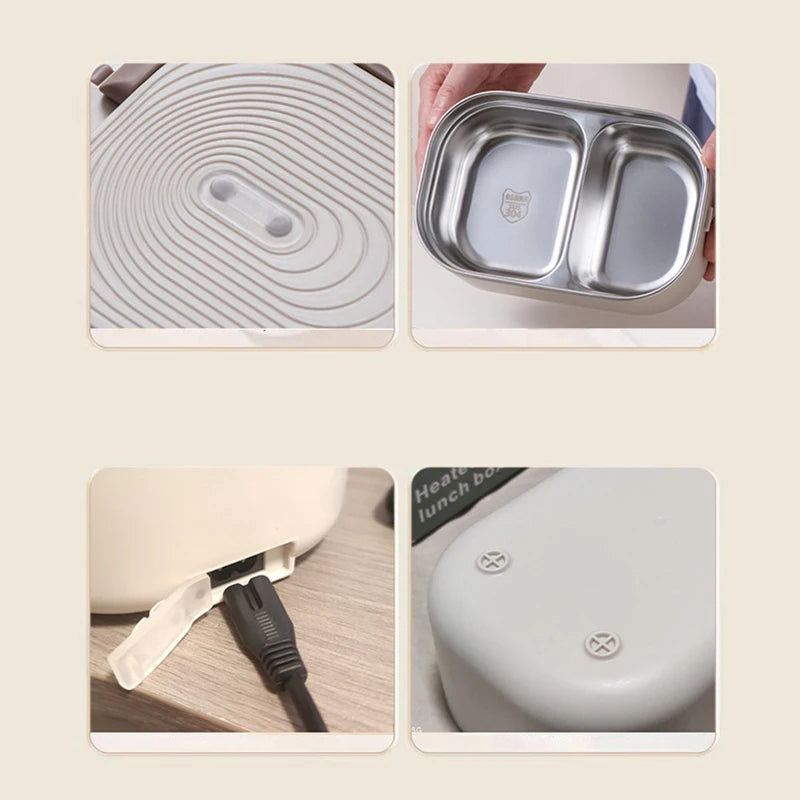 18W Electric Food Heating Lunch Box – 304 Stainless Steel Thermostatic Heater (110V/220V) - Product Photo 6