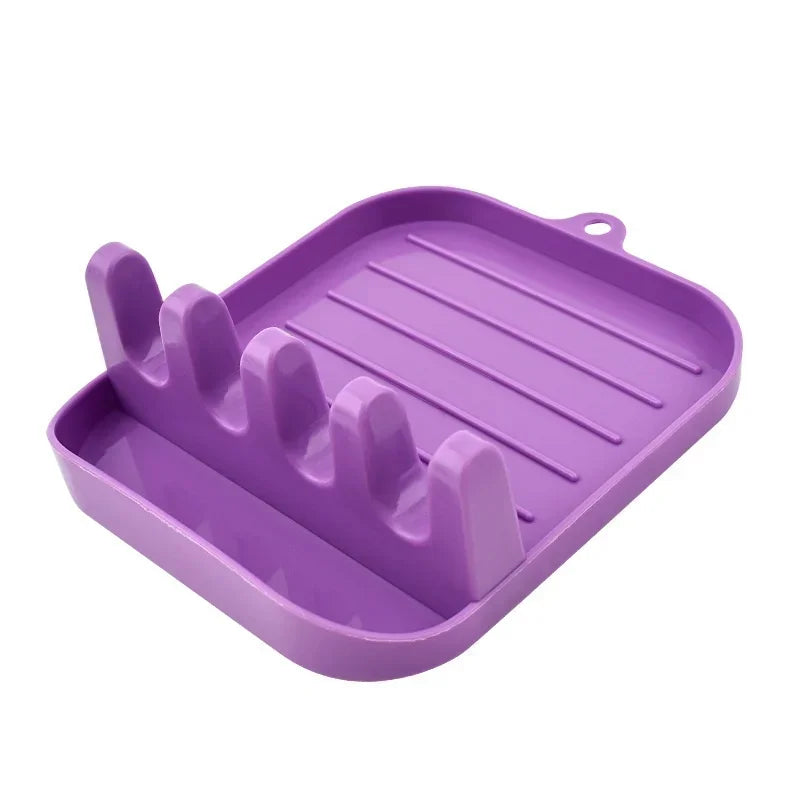 Eco-Friendly PP Pot Lid & Spatula Storage Rack – Kitchen Countertop Draining Organizer for Utensils - 1PC Purple - China Mainland