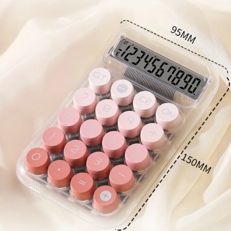 Cute Transparent Gradient Desktop Calculator – Portable 10-Digit Office & School Calculator - Product Photo 6