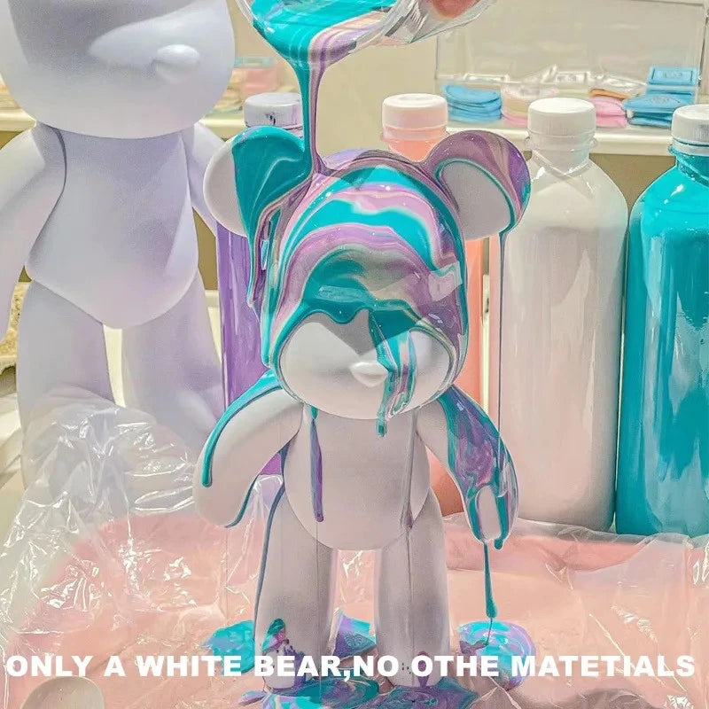 DIY Fluid Bear Brick Sculpture Kit – Violent Bear Pouring Paint Statue Set for Parent-Child Crafting & Modern Home Decor - Product Photo 4