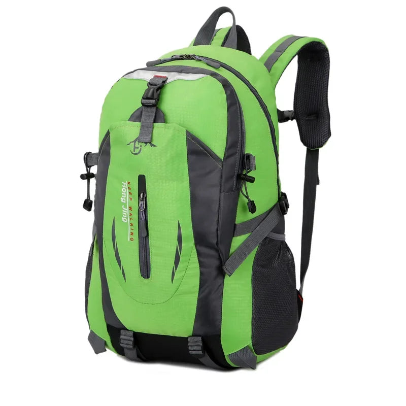 High-quality Nylon Waterproof Travel Backpack Men and Women Mountaineering Travel Bag Hiking Backpack Outdoor Sports Schoolbag - Light Green