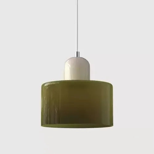 Vintage Stained Glass Chandelier Light Fixture – Modern Retro E27 Pendant Lamp in Pink, Orange, Green & White - Warm White - Brown4