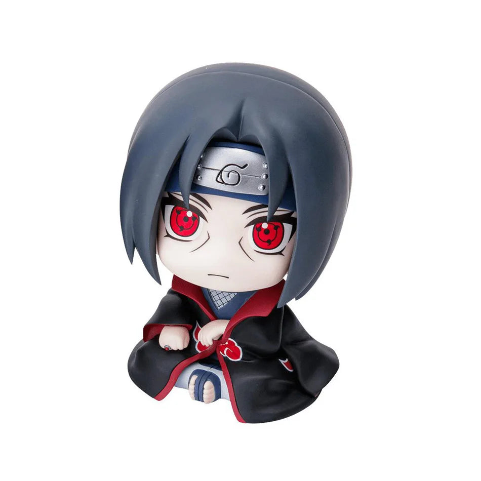 Bandai 9cm Naruto Shippuden Q-Version Chibi Anime Figure – Uzumaki Naruto, Kakashi, Sasuke & Itachi Mini PVC Model Toy for Desk Decor - Uchiha Itachi