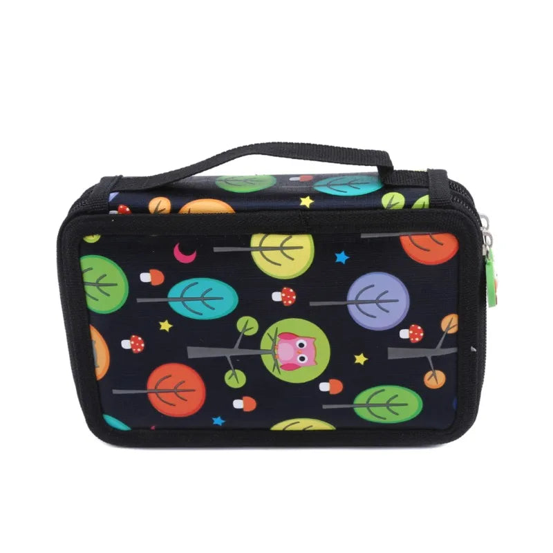 Multi-Slot Art Sketch Pencil Case (32/52/72 Slots) - Black 32 hole