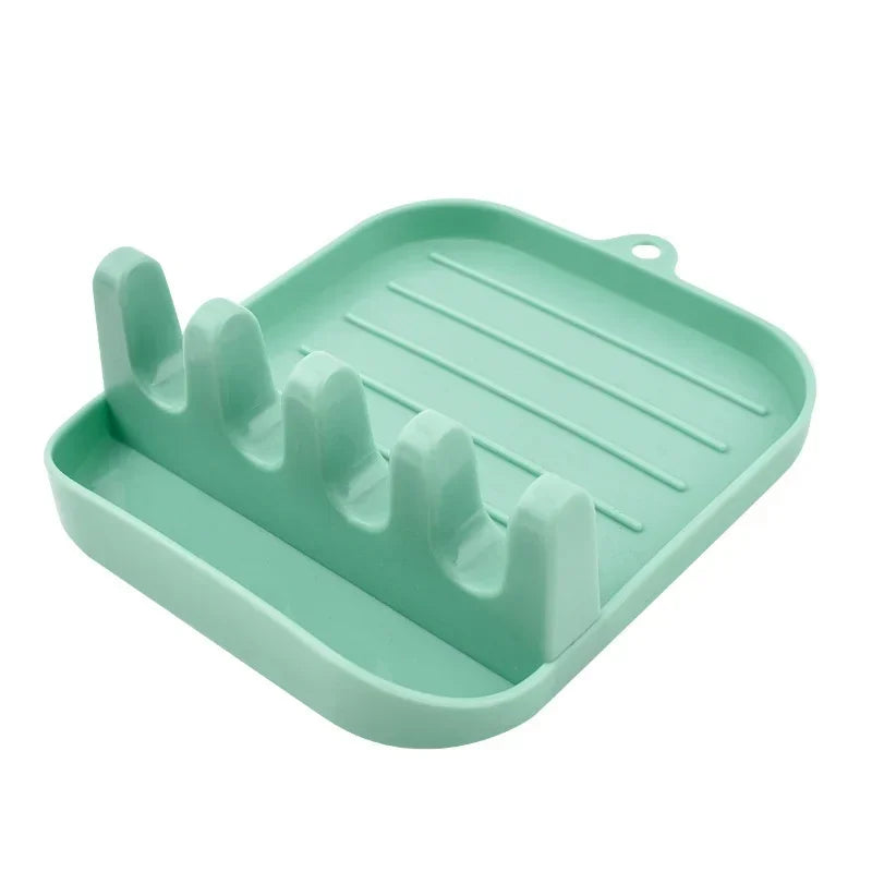 Eco-Friendly PP Pot Lid & Spatula Storage Rack – Kitchen Countertop Draining Organizer for Utensils - 1PC Light green - China Mainland