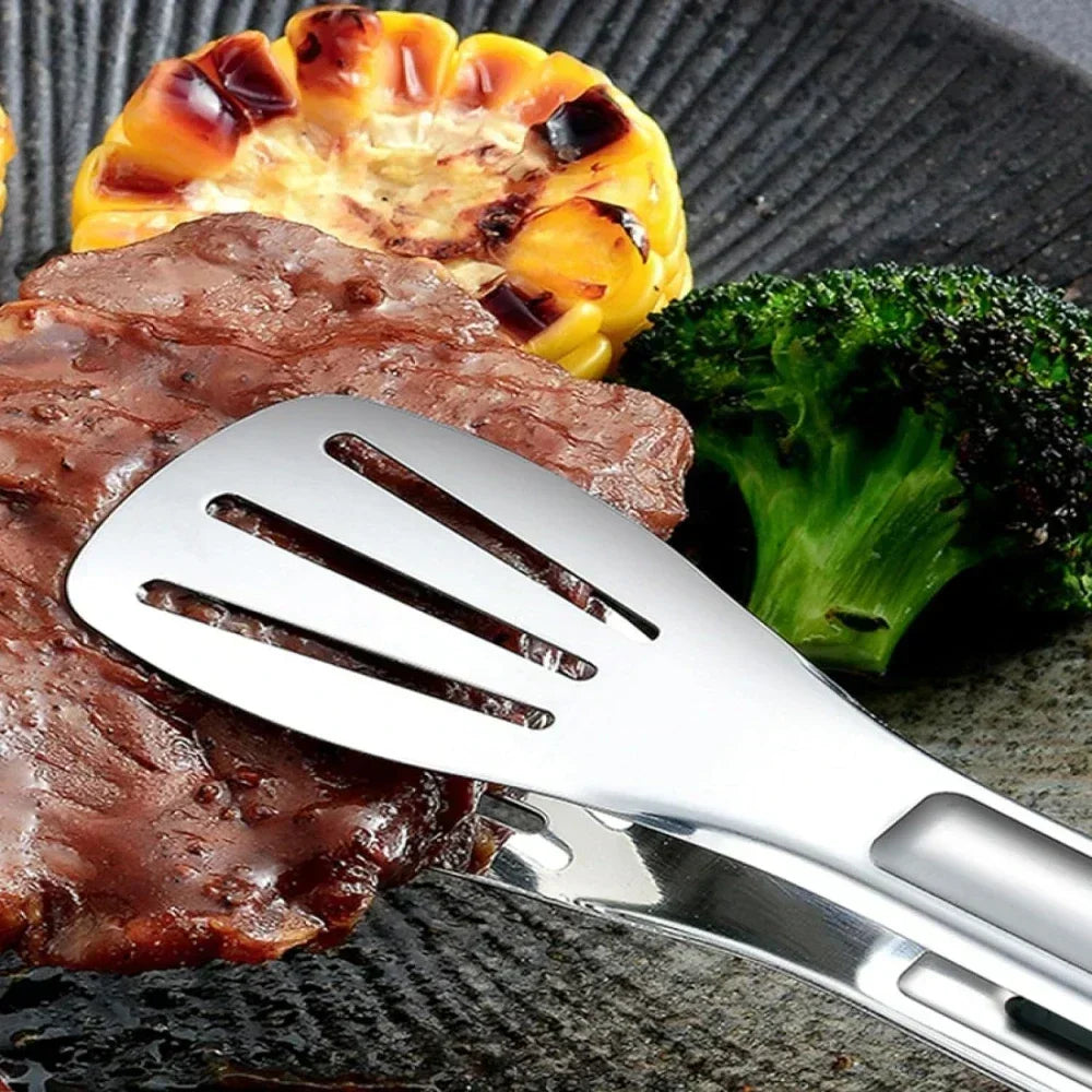 DUTRIEUX Heavy-Duty Stainless Steel Meat Tongs – Non-Slip Heat-Resistant Food Clip for Barbecue, Steak & Bakery - Product Photo 4