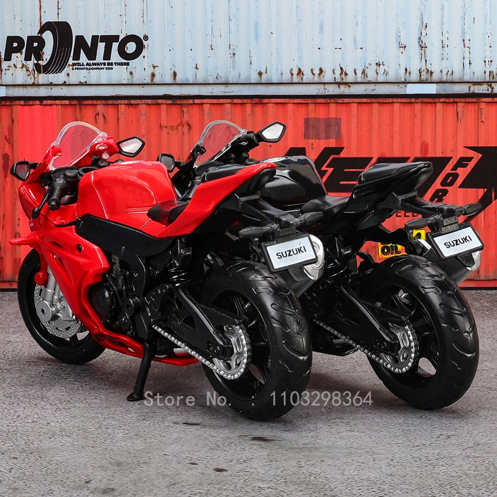 MSZ 1:18 Scale Diecast Alloy Motorcycle Model – Replica Suzuki GSX-R1000 & Yamaha YZF-R1 Static Display Superbike - Product Photo 4