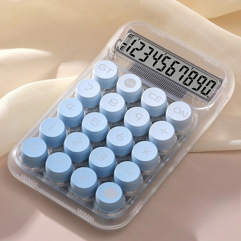 Cute Transparent Gradient Desktop Calculator – Portable 10-Digit Office & School Calculator - Product Photo 3
