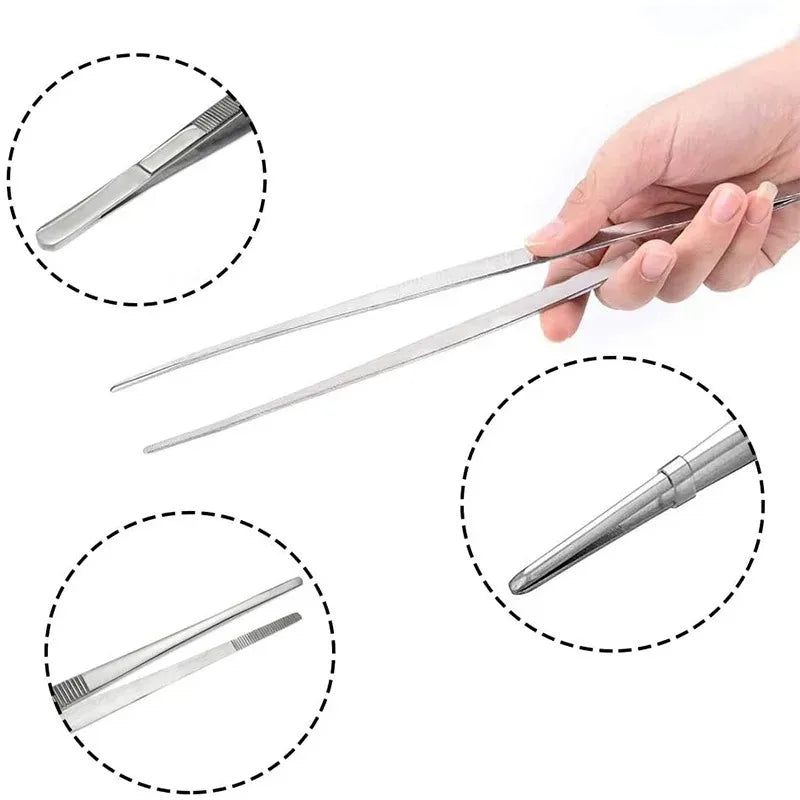 Multifunction Stainless Steel Grill Tongs – Precision Churrasco Tweezers Clip for BBQ, Buffet & Kitchen - Product Photo 3