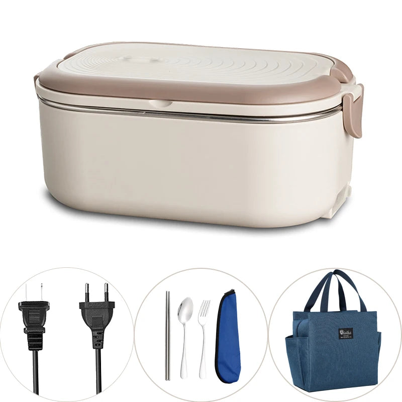 18W Electric Food Heating Lunch Box – 304 Stainless Steel Thermostatic Heater (110V/220V) - Product Photo 1