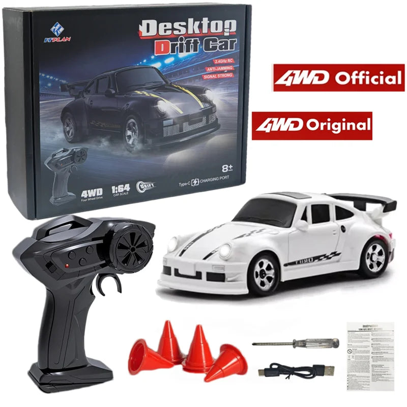 1:43 Scale 4WD RC Drift Car – 2.4GHz High-Speed Remote Control 4x4 Racing Toy with Rechargeable Lithium Battery for Kids & Adults - 1-64 White Gift Box - China Mainland