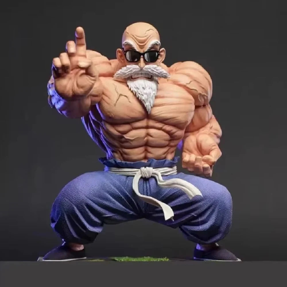 Bandai Dragon Ball Z Master Roshi MAX Power Muscle Strengthening Form Anime Action Figure – PVC Collectible Statue Model Toy for DBZ Fans - Product Photo 1
