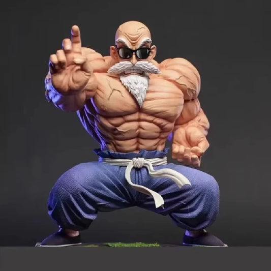 Bandai Dragon Ball Z Master Roshi MAX Power Muscle Strengthening Form Anime Action Figure – PVC Collectible Statue Model Toy for DBZ Fans - Product Photo 1