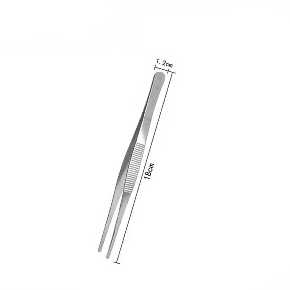 Multifunction Stainless Steel Grill Tongs – Precision Churrasco Tweezers Clip for BBQ, Buffet & Kitchen - 18cm