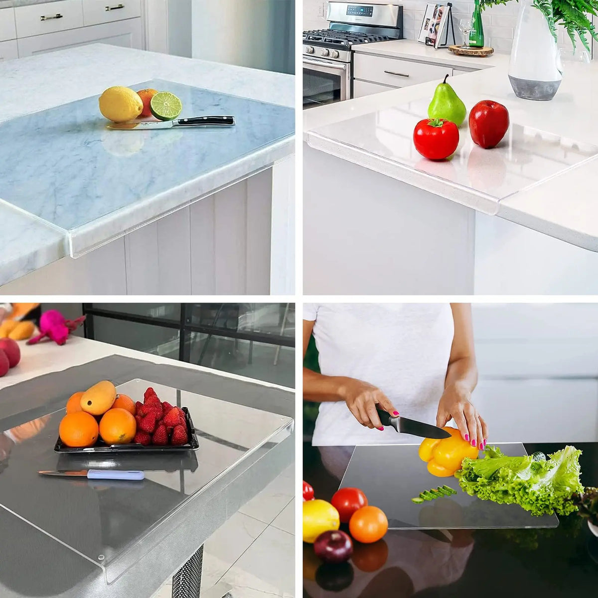 Transparent Acrylic Chopping Board with Lip Edge – Non-Slip Counter Protector for Kitchen & Dining - Product Photo 5