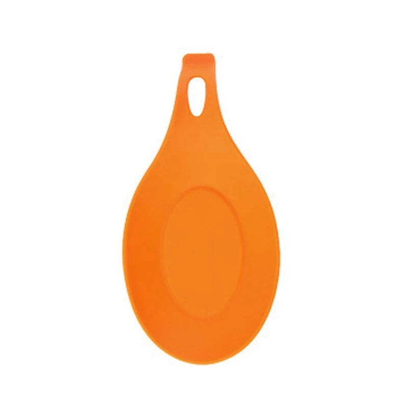 Silicone Spatula Holder Placemat – Heat-Resistant Kitchen Utensil Rest Tray & Countertop Protector - Orange