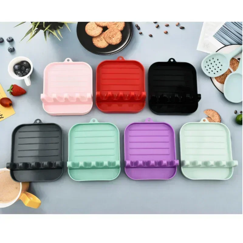 Eco-Friendly PP Pot Lid & Spatula Storage Rack – Kitchen Countertop Draining Organizer for Utensils - Product Photo 2