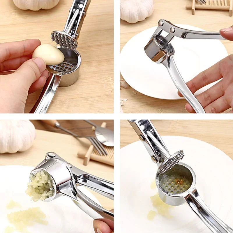 High Quality Stainless Steel Garlic Press & Mincer – Easy-Clean Ergonomic Fruit & Vegetable Crusher - Product Photo 2