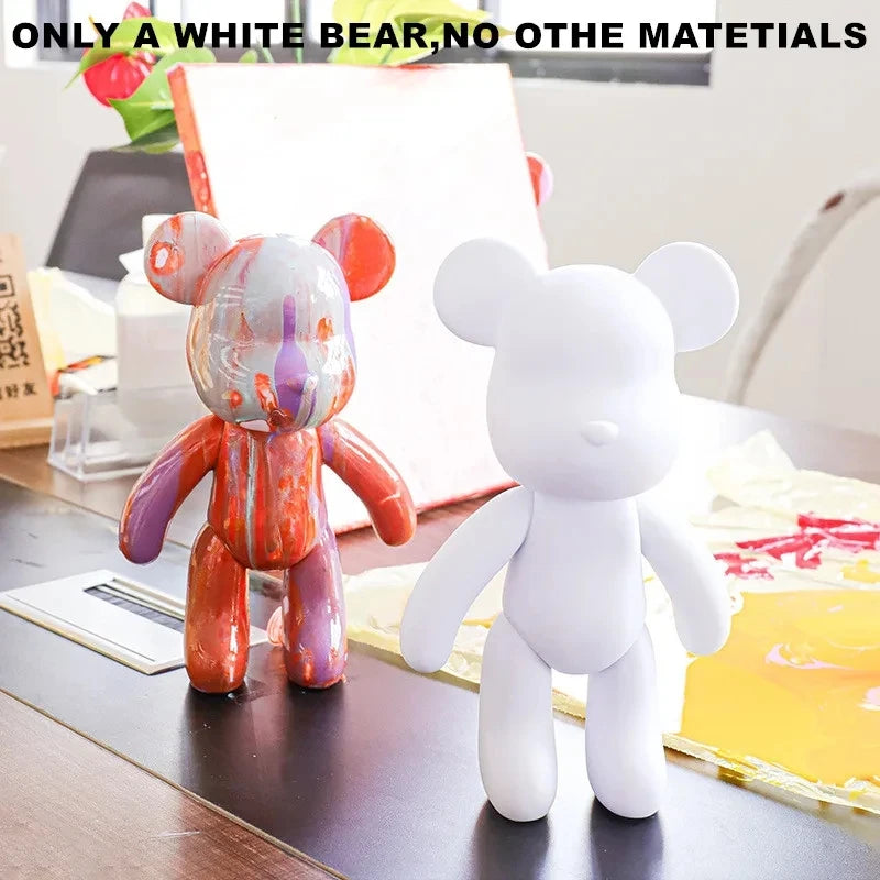 DIY Fluid Bear Brick Sculpture Kit – Violent Bear Pouring Paint Statue Set for Parent-Child Crafting & Modern Home Decor - Product Photo 3