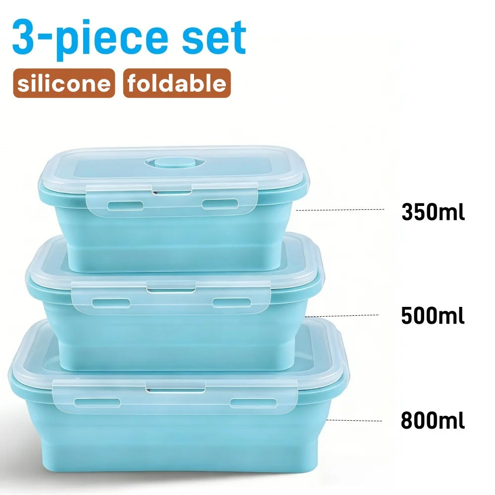 Leakproof 2-Layer Meal Prep Bento Box – 40oz Food Container with Utensils & Strap - silicone 3et