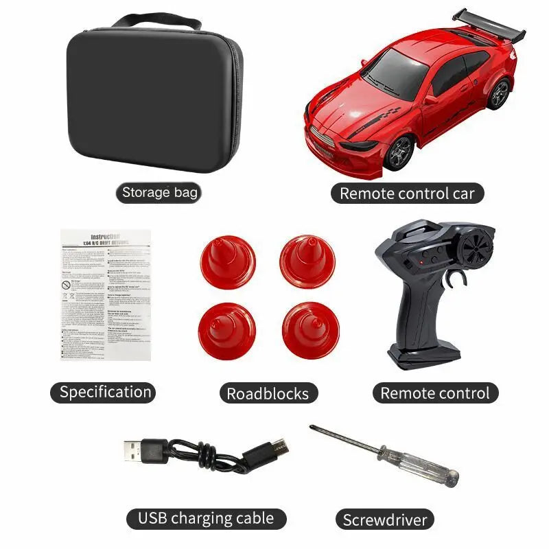2026 New Kf20 1:64 Drift Rc Car Four-wheel Remote-Controlled Racing Car Full Proportions Desk Competition Toy Boys Ideal Gifts. - KF20-B-Storage bag.