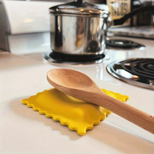 Cartoon Biscuit Kitchen Spoon Rest Tray – Heat Resistant Utensil Placemat & Countertop Protector - Product Photo 1