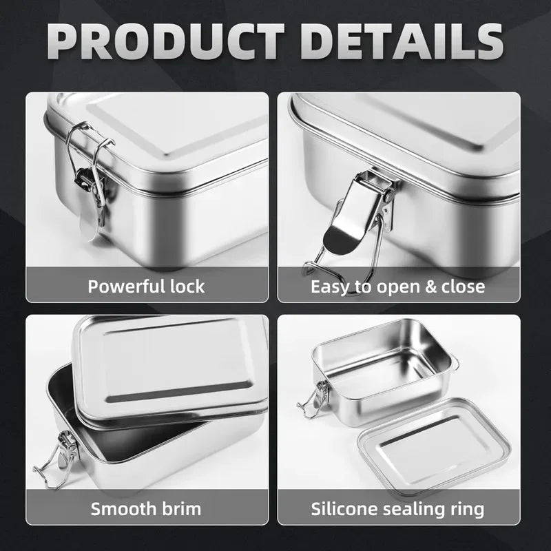 Eco-Friendly Stainless Steel Lunch Box – Leakproof Metal Bento Box for School & Work - Product Photo 4