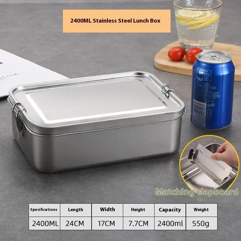 Eco-Friendly Stainless Steel Lunch Box – Leakproof Metal Bento Box for School & Work - 2400ml - China Mainland