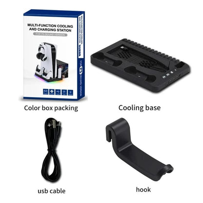 GAMINJA PS5 Charging Dock Station & Cooling Fan Vertical Stand