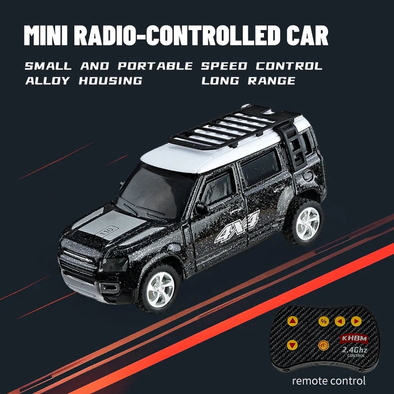 1/64 Mini Alloy Remote Control Car JZ06 – Portable Pocket RC Vehicle with 60-Min Work Time, 3.7V Battery & CE Certification - HB001A Black