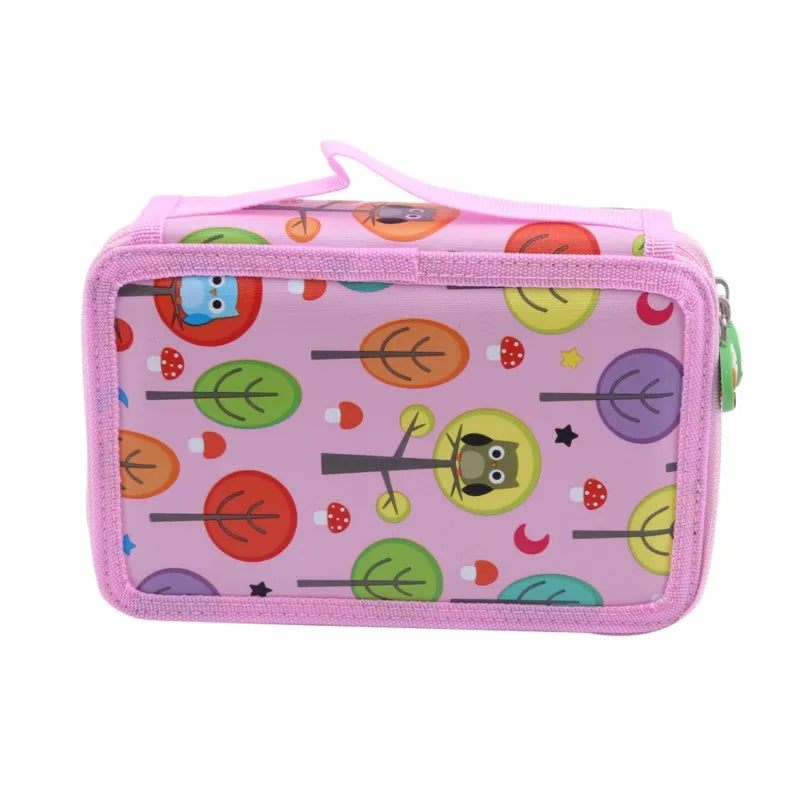 Multi-Slot Art Sketch Pencil Case (32/52/72 Slots) - Pink 32 hole