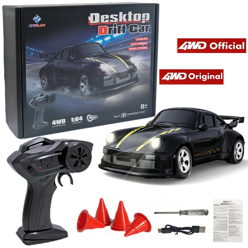 1:43 Scale 4WD RC Drift Car – 2.4GHz High-Speed Remote Control 4x4 Racing Toy with Rechargeable Lithium Battery for Kids & Adults - 1-64 Black Gift Box - China Mainland