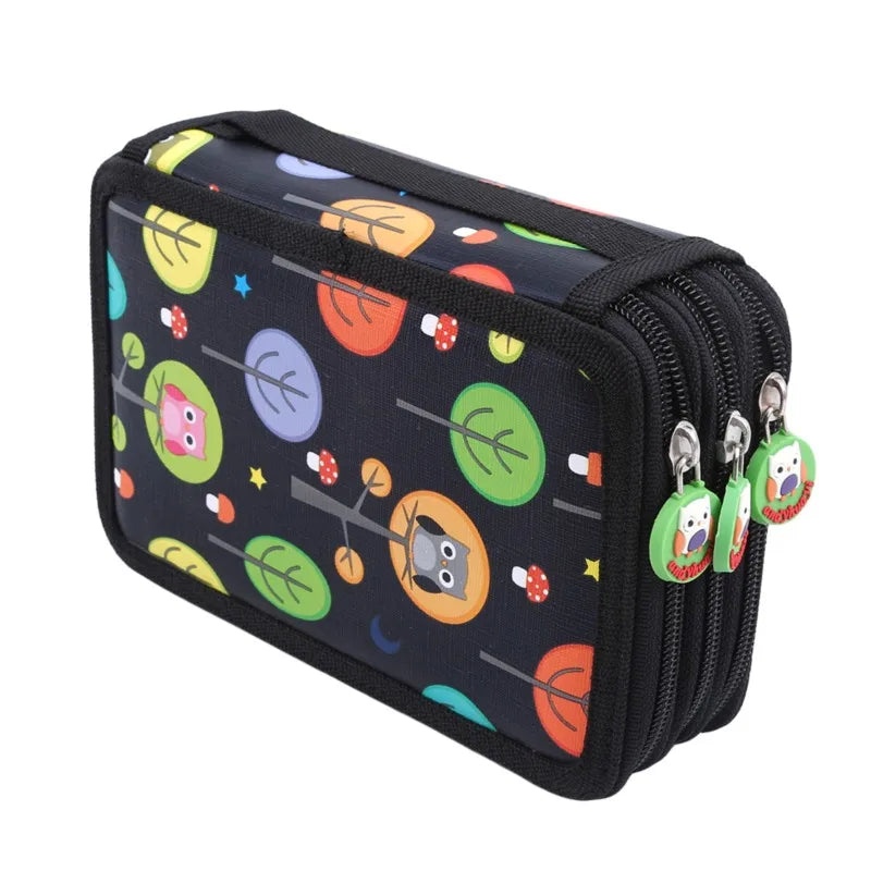 Multi-Slot Art Sketch Pencil Case (32/52/72 Slots) - Black 52 hole