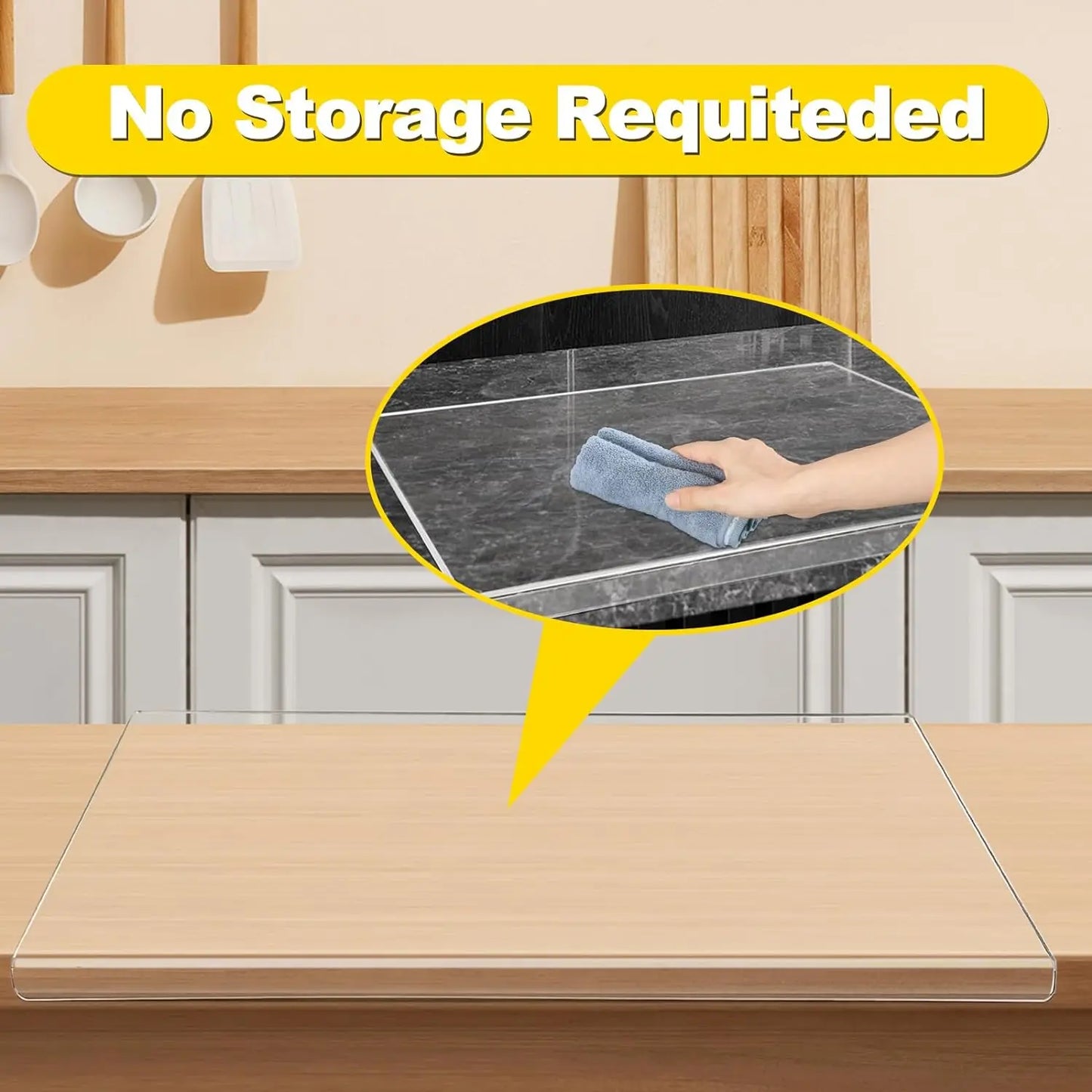 Transparent Acrylic Chopping Board with Lip Edge – Non-Slip Counter Protector for Kitchen & Dining - Product Photo 2