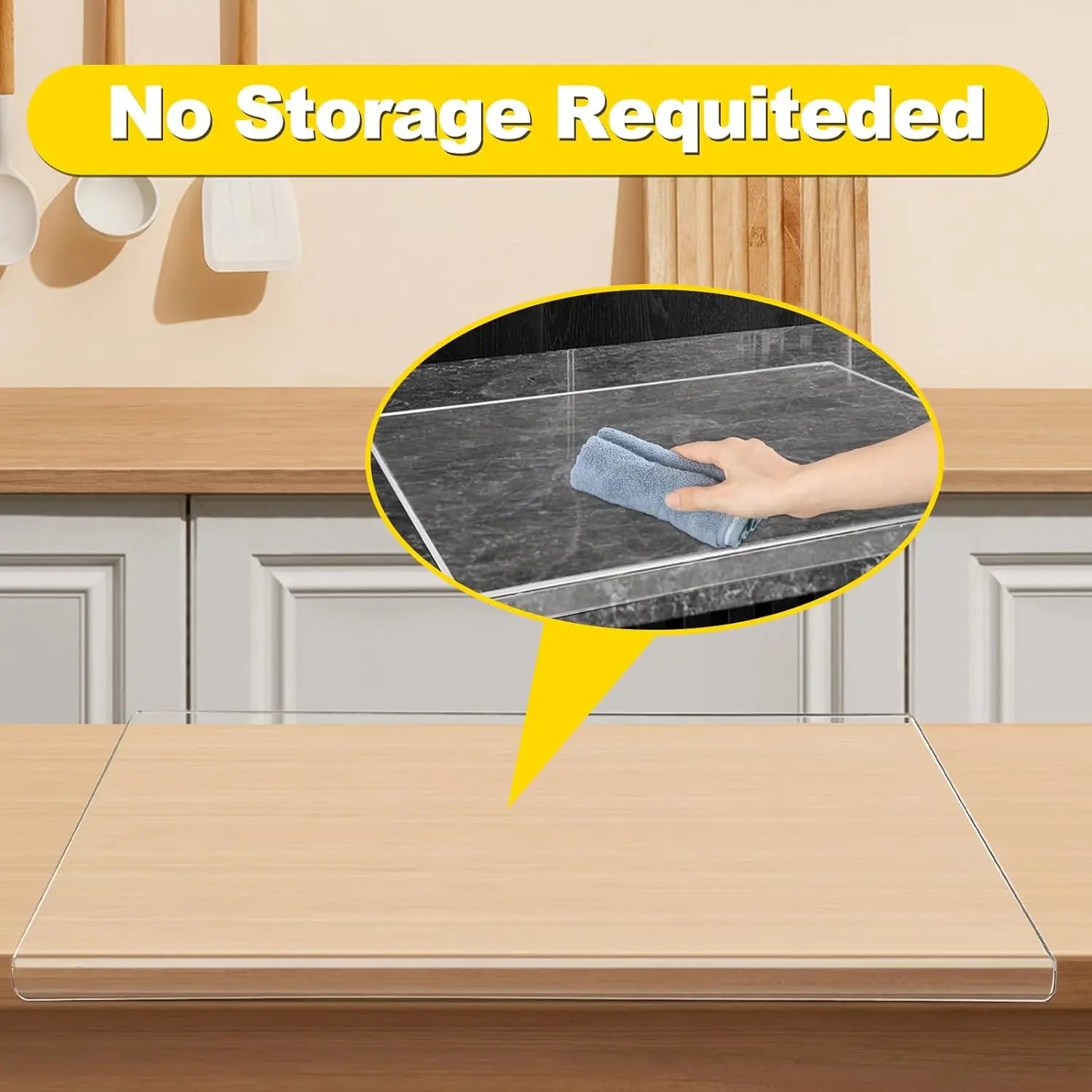 Transparent Acrylic Chopping Board with Lip Edge – Non-Slip Counter Protector for Kitchen & Dining - Product Photo 2