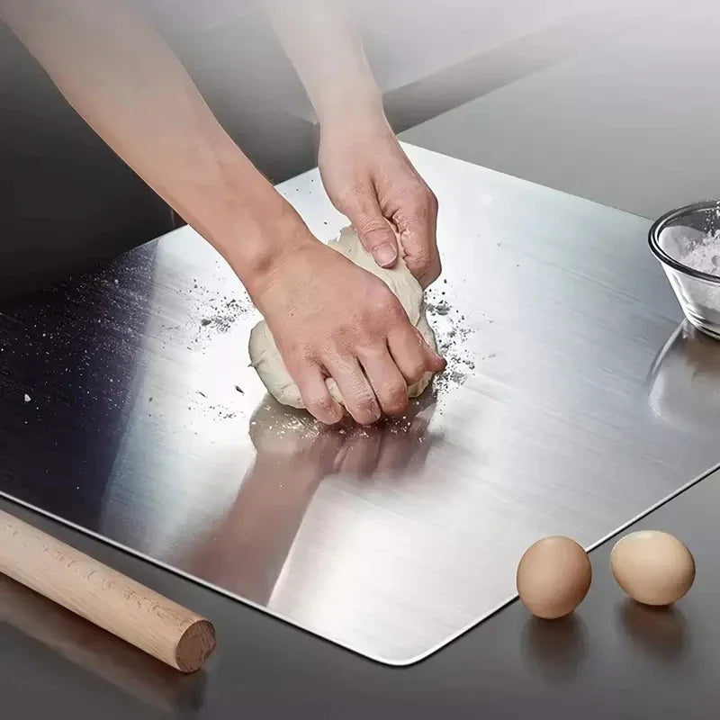 Stainless Steel L-Shaped Countertop Cutting Board – Antibacterial Kneading & Chopping Board for Kitchen - Product Photo 3