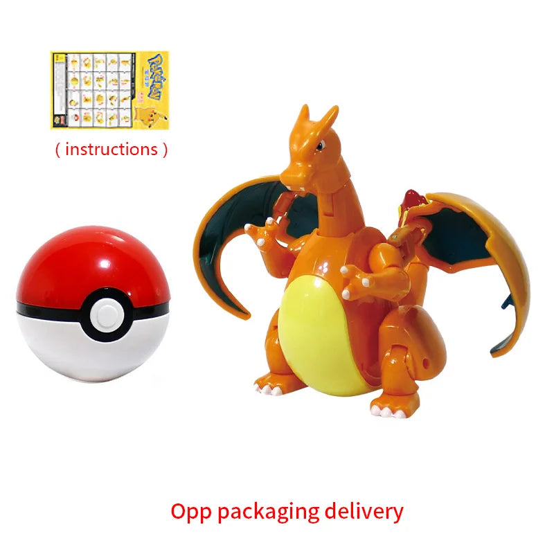 Takara Tomy Pokémon Action Figure & Pokeball Set – Pikachu, Charizard & Gyarados Statue - Charizard