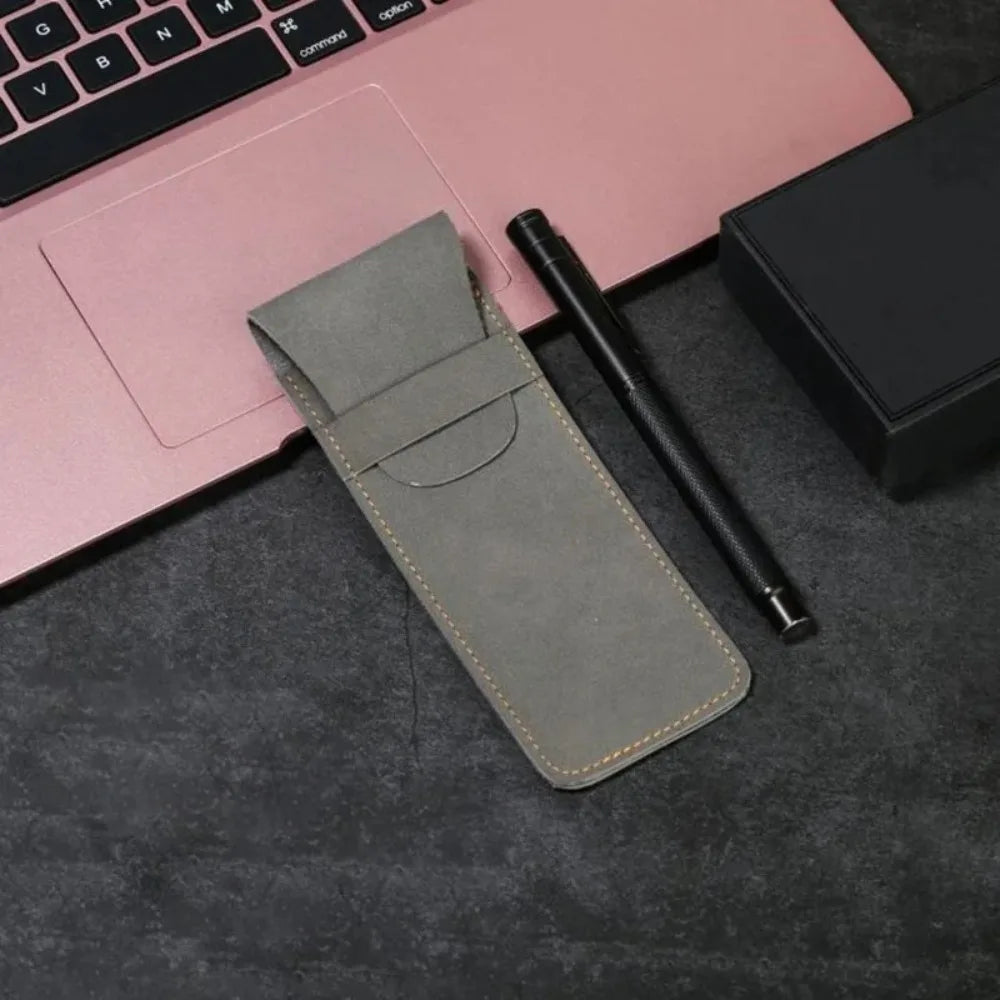 High-End PU Leather Fountain Pen Pouch – Vintage Double Pen Storage Case for Office & School - Product Photo 3