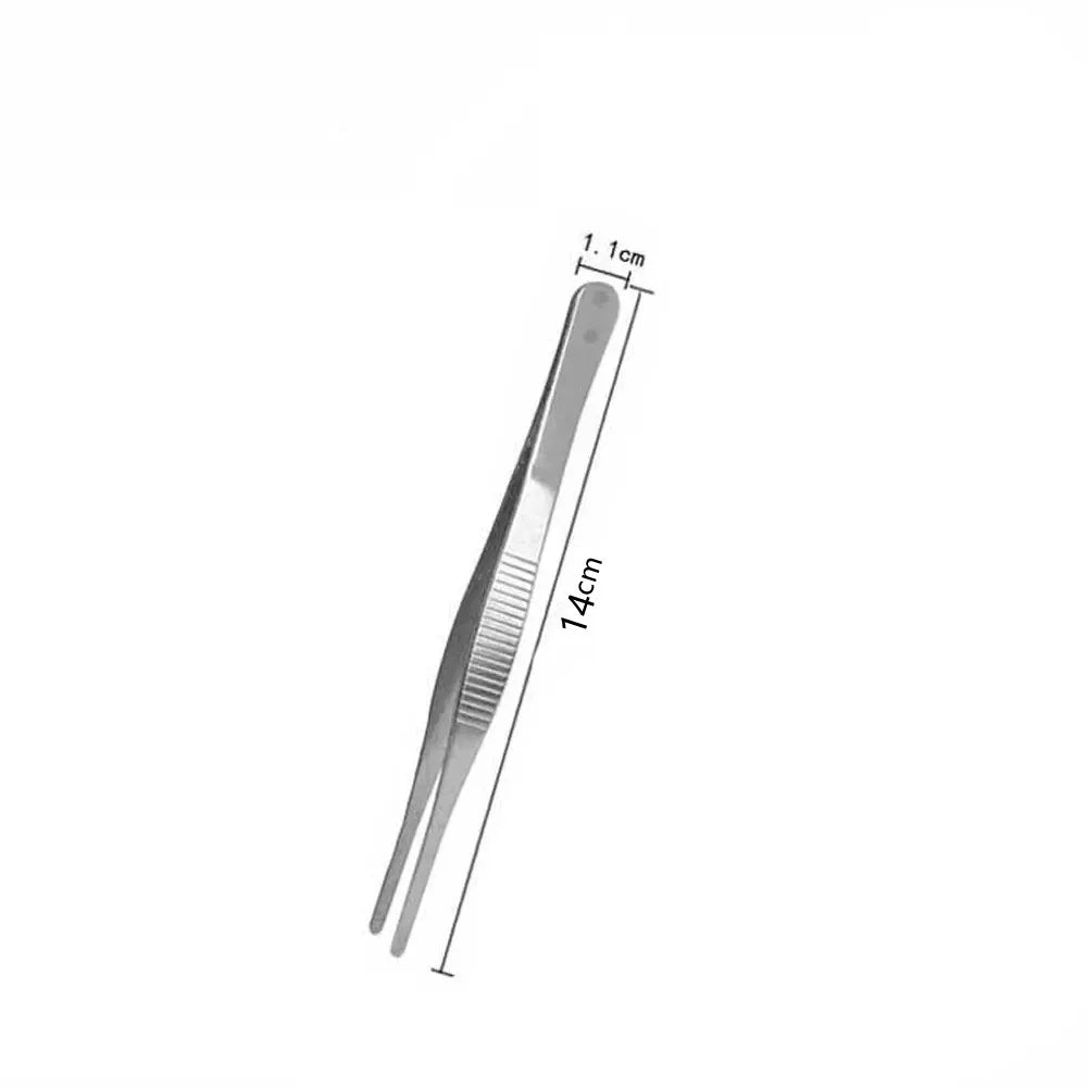 Multifunction Stainless Steel Grill Tongs – Precision Churrasco Tweezers Clip for BBQ, Buffet & Kitchen - 14cm