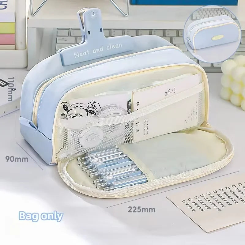 Multi-Section 85-Pen Capacity Pencil Case - Blue
