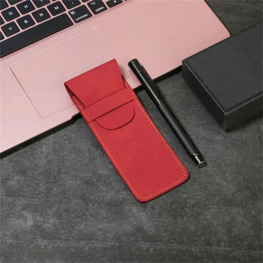 High-End PU Leather Fountain Pen Pouch – Vintage Double Pen Storage Case for Office & School - Product Photo 2