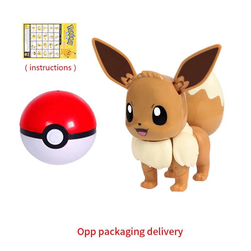 Takara Tomy Pokémon Action Figure & Pokeball Set – Pikachu, Charizard & Gyarados Statue - Eevee