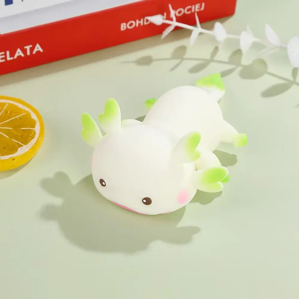 Axolotl Squeeze Ball Antistress Squishy Set – Cute Fish Slow Rising Stress Relief & Stretch Fidget Toy for Kids & Adults (1-4 Pcs) - White