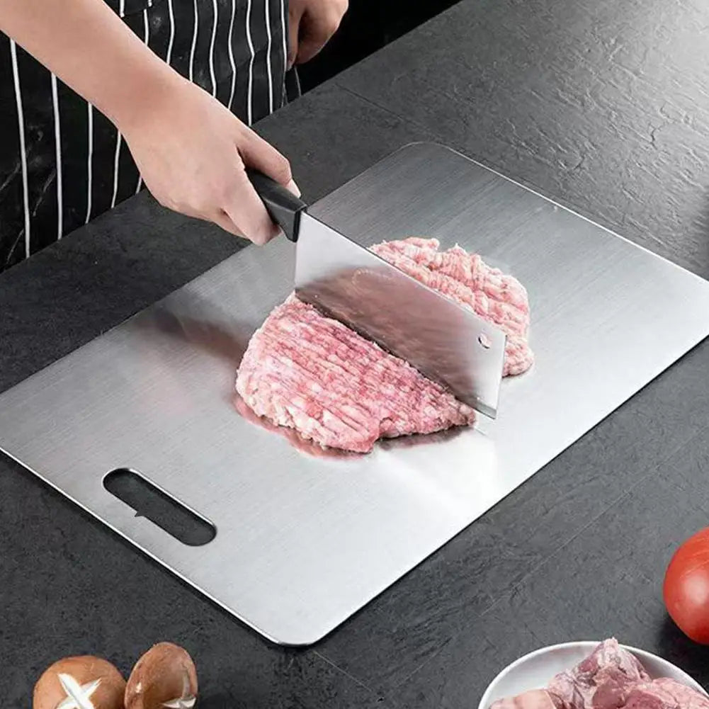 Heavy-Duty Stainless Steel Chopping Board – Antibacterial Heat-Resistant Prep Board for Meat & Fruits - Product Photo 5