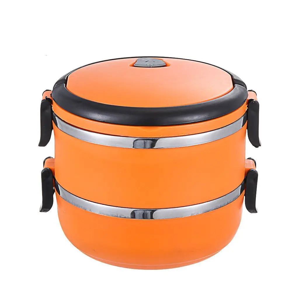 Stainless Steel Vacuum Hot Food Container - orange-1300ml - China Mainland